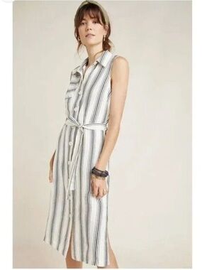 Anthropologie Maeve Esther Dress - Sleeveless Striped Midi Dress